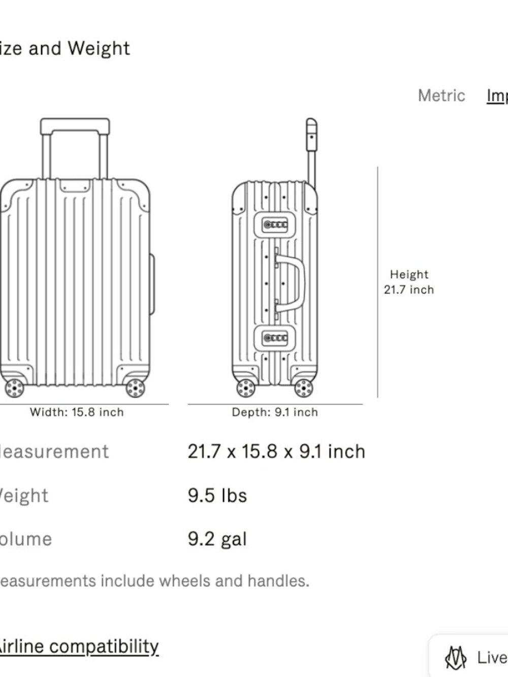 RIMOWA Original Cabin Carry-On Aluminum Suitcase Luggage in Silver - Picture 10 of 10